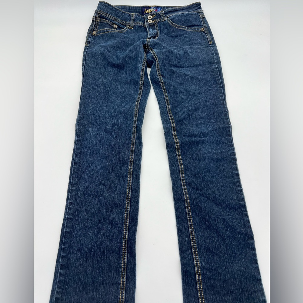Angels Mid Rise Straight Leg Jeans